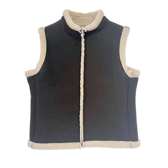 Rare Vintage 90s, R&R Faux Suede Sherpa Vest- Size M - Picture 2 of 15